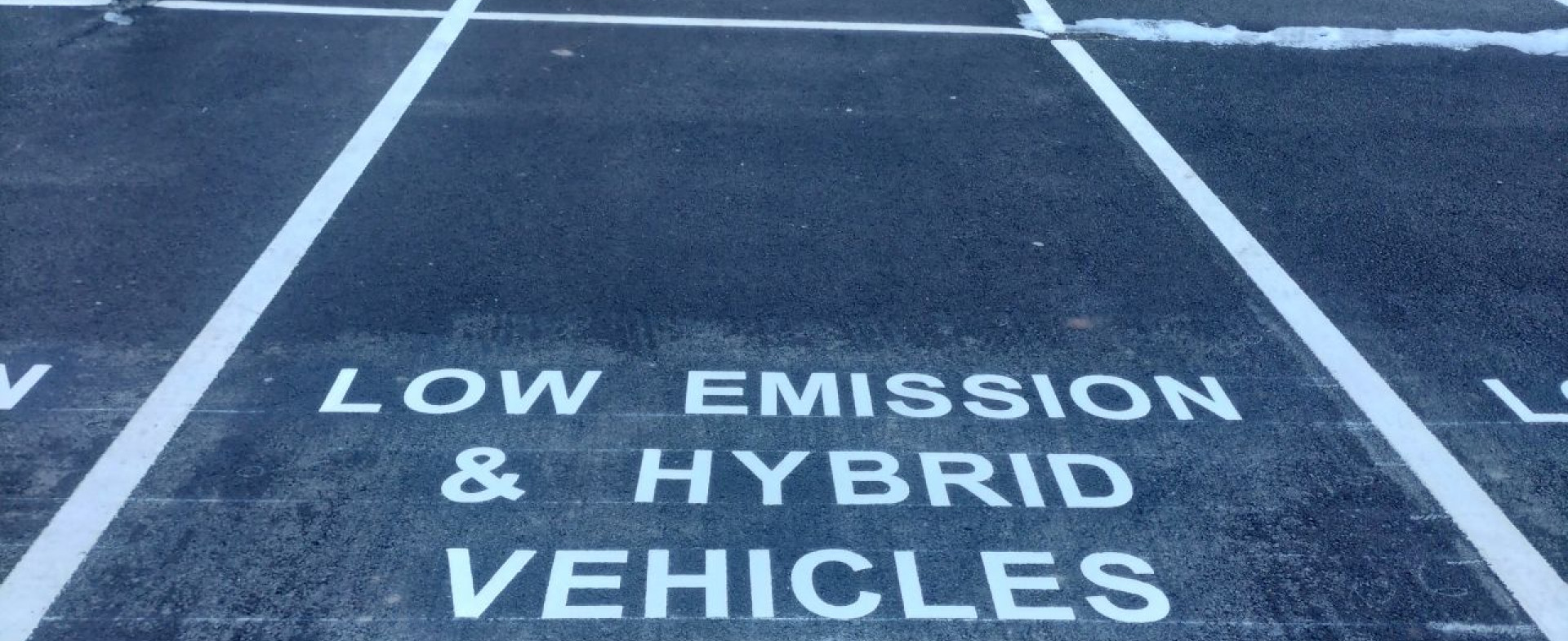 Low emission & hybrid vehicles painted parking space