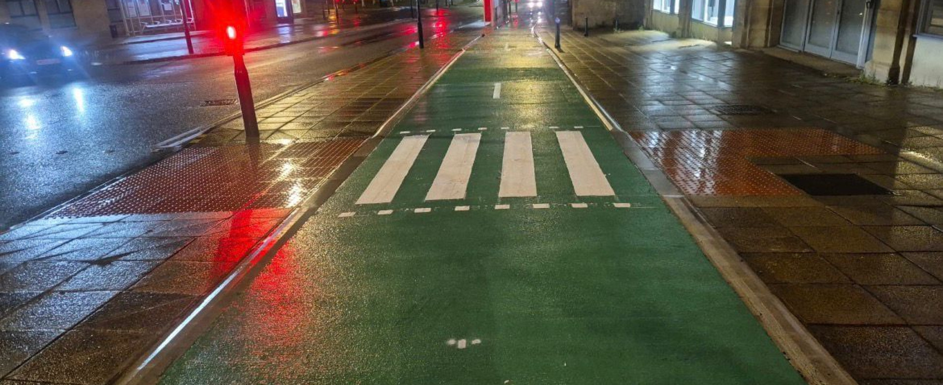 Cycle infrastructure in Bradford showing durable thermoplastic and MMA markings designed for high visibility and long-term performance.