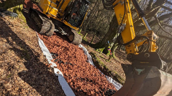 Forest road and drainage infrastructure works within Hoarthorns Woodland Creation site.